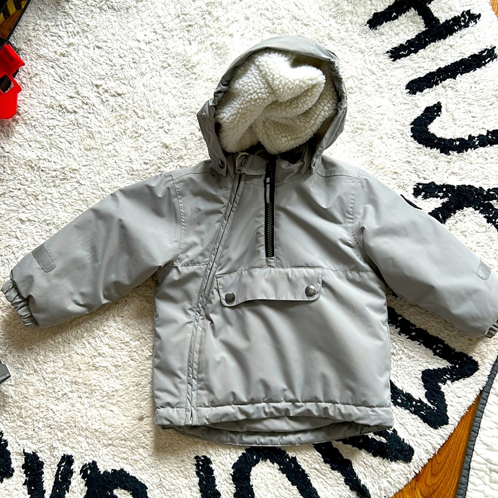 Polarn O. Pyret Sweden Anorak Baby Snow Jacket Gray Size 1.5-2 Years